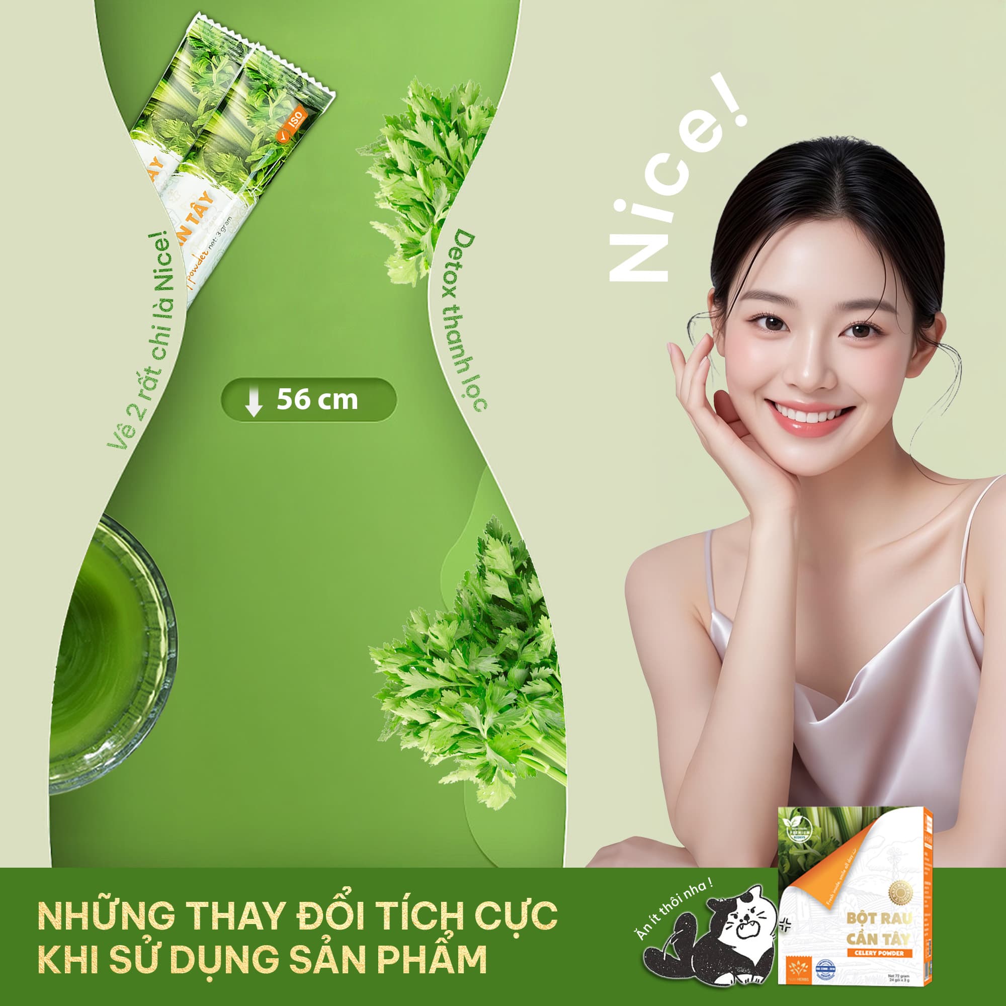 [ Combo 2 Giá Hời ] Bột Cần Tây Nguyên Chất Nutri HERBS Không Đường - Hộp 24 Gói x 3 Gram