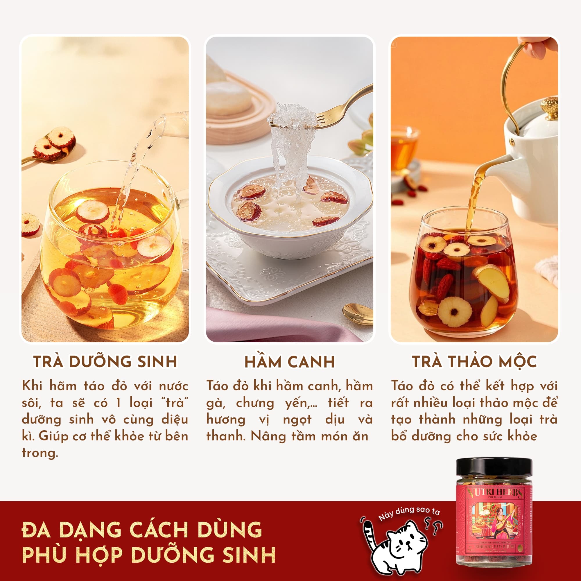 Hướng Dẫn Sử Dụng Táo Đỏ Tân Cương Sấy Khô Nutriherbs